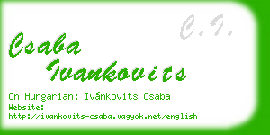 csaba ivankovits business card